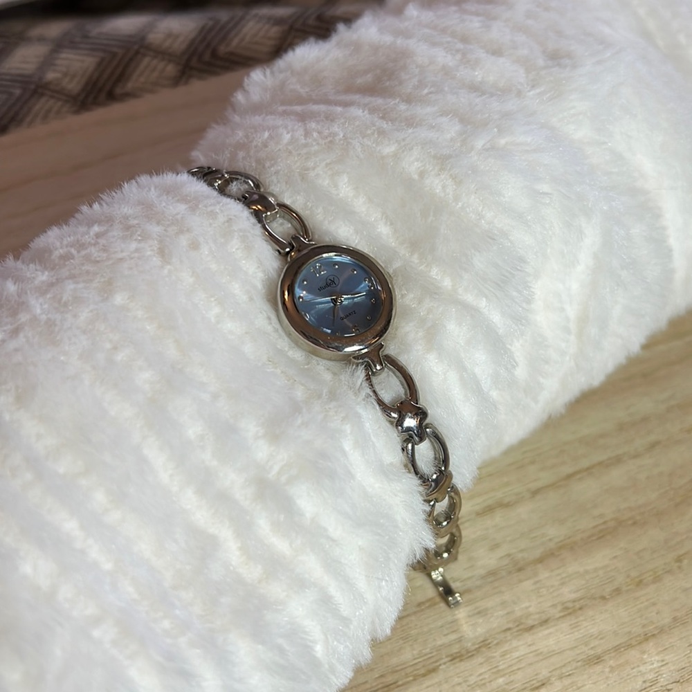 Silver watch w/ Blue Face